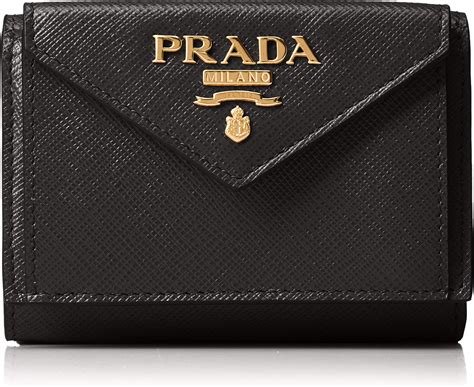 prada gathered leather wallet 1m0201 black|Prada Women's Trifold Black Saffiona Leather Wallet 1MH021.